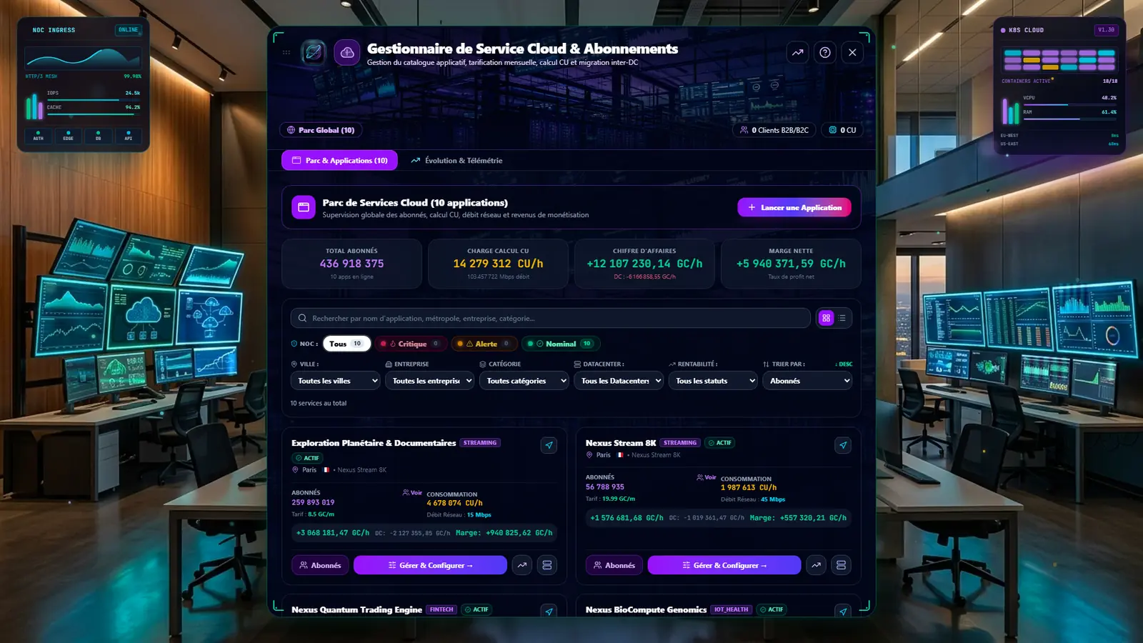 Catalogue des services cloud et des abonnements